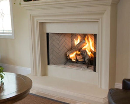 Superior 38-Inch Radiant Grey Herringbone Wood Burning Fireplace
