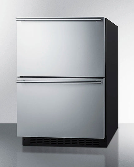 Summit Stainless Steel Two-Drawer Undercounter Refrigerator