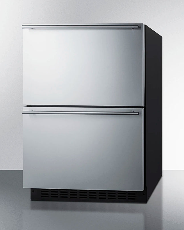 Summit Stainless Steel Two-Drawer Undercounter Refrigerator