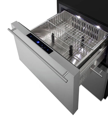 Summit Stainless Steel Two-Drawer Undercounter Refrigerator