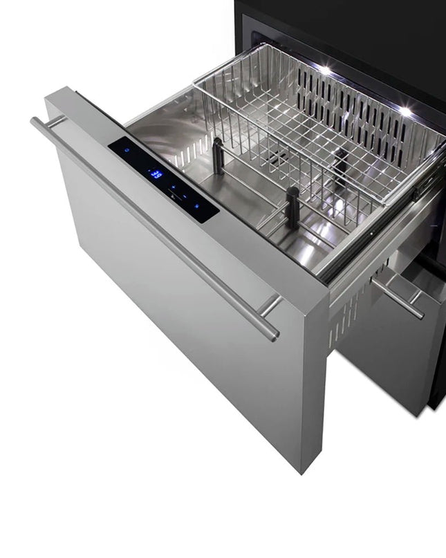 Summit Stainless Steel Two-Drawer Undercounter Refrigerator
