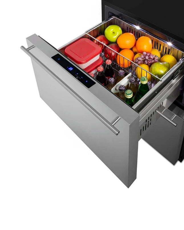 Summit Stainless Steel Two-Drawer Undercounter Refrigerator
