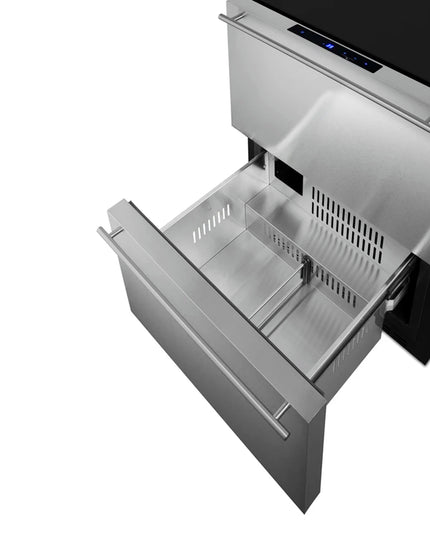 Summit Stainless Steel Two-Drawer Undercounter Refrigerator