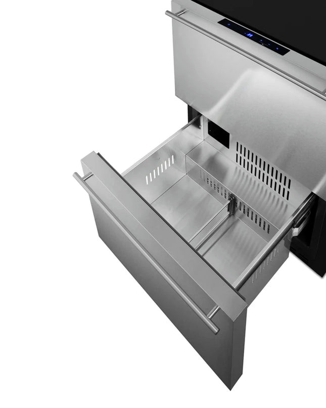 Summit Stainless Steel Two-Drawer Undercounter Refrigerator