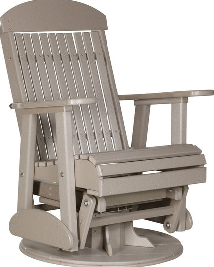 LuxCraft 2 foot Swivel Classic Poly Glider Weatherwood