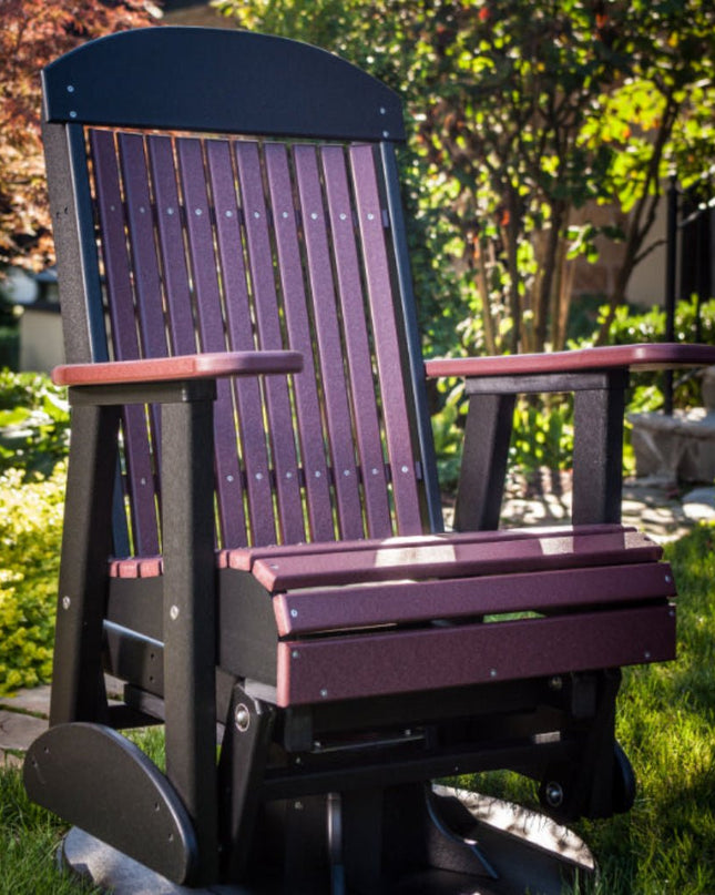LuxCraft classic swivel glider cherrywood and black
