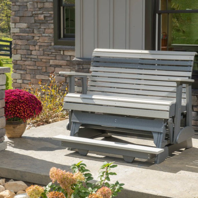 LuxCraft 4 foot plain glider dove gray slate