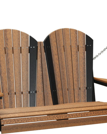 4 foot Adirondack poly swing antique mahogany and black 4APSAMB