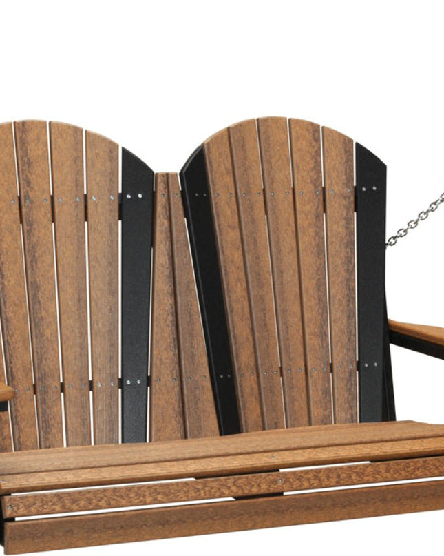 4 foot Adirondack poly swing antique mahogany and black 4APSAMB