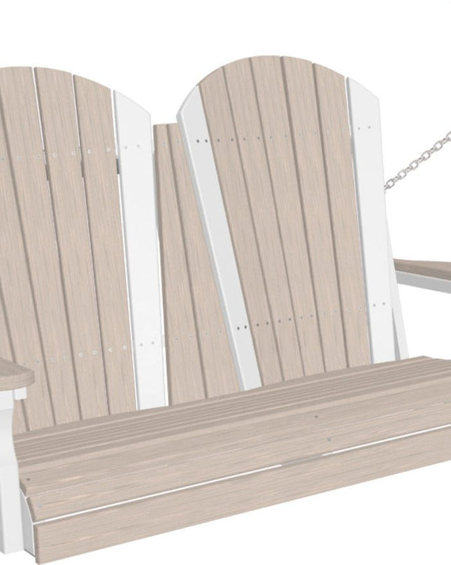 4 foot Adirondack poly swing birch and white 4APSBIW