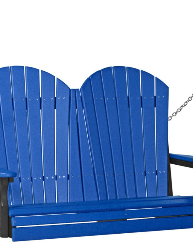 4 foot Adirondack poly swing blue and black 4APSBB