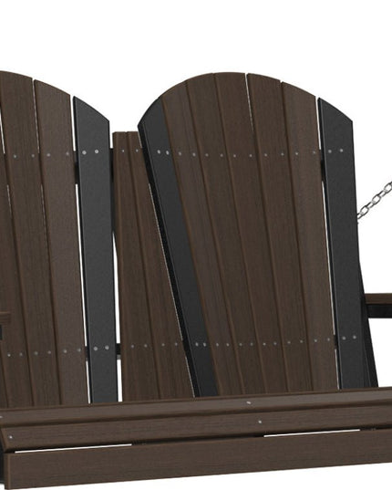 4 foot Adirondack poly swing Brazilian walnut and black 4APSBZWB