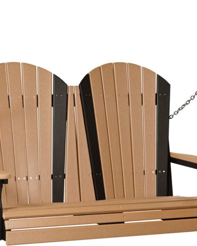 4 foot Adirondack poly swing cedar and black 4APSCB
