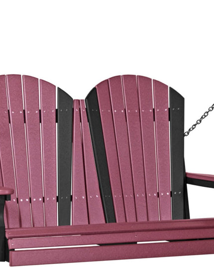 4 foot Adirondack poly swing cherrywood and black 4APSCHB