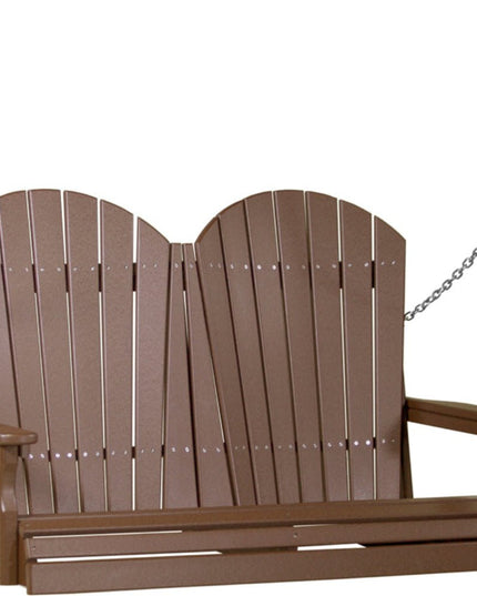 4 foot Adirondack poly swing chestnut brown 4APSCBR