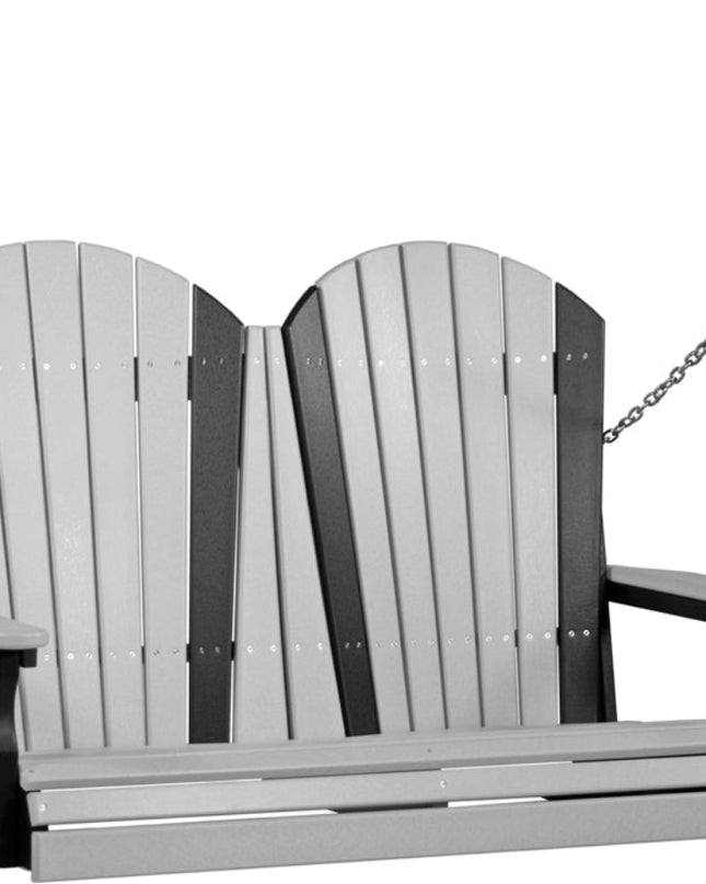 4 foot Adirondack poly swing dove gray and black 4APSDGB