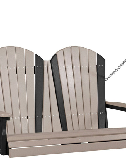 4 foot Adirondack poly swing Weatherwood and black 4APSWWB