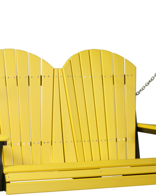 4 foot Adirondack poly swing yellow and black 4APSYB