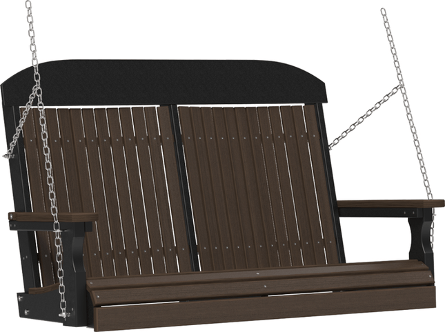 4 foot classic poly swing  Brazilian walnut and black 4CPSBZWB