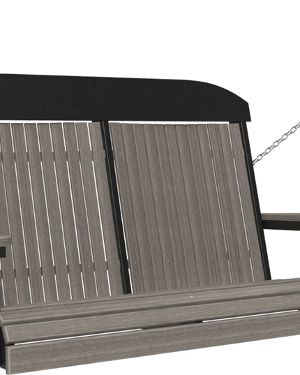 4 foot classic poly swing coastal gray  and black 4CPSCGB