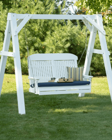 4 foot classic ploy swing white on A-Frame