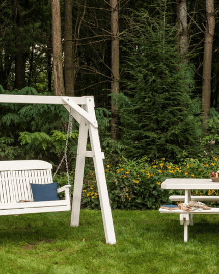4 foot classic poly swing white on A frame