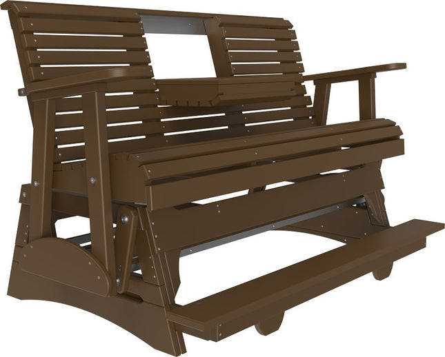 LuxCraft 5 foot Plain Poly Balcony Glider Chestnut Brown