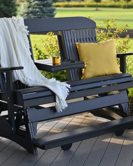 5 foot classic balcony glider black oon porch