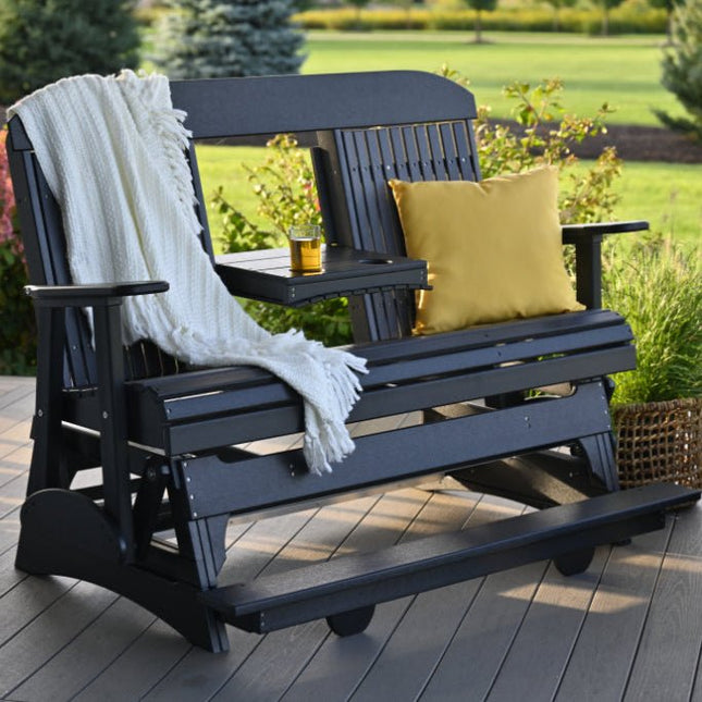 5 foot classic balcony glider black oon porch