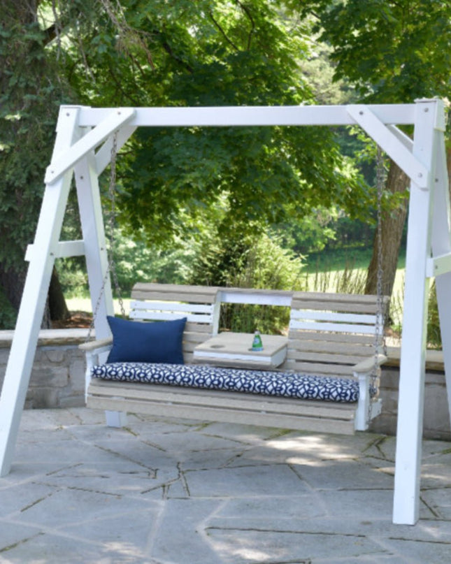 LuxCraft 5' Seat Cushion in Luxe Indigo featured on a 5' Plain Swing.