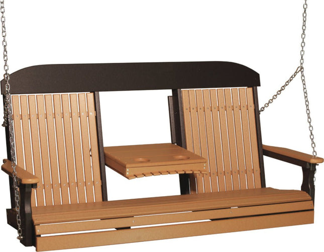 5 foot classic poly swing cedar and black 5CPSCB