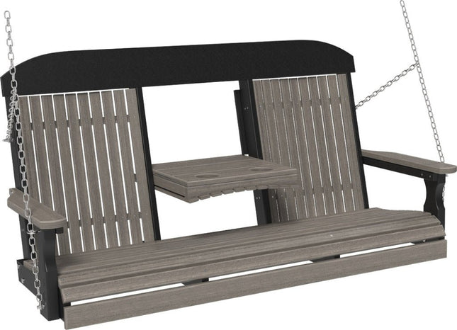 5 foot classic poly swing coastal gray and black 5CPSCGB