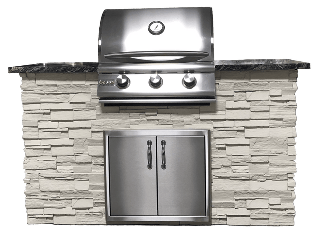 TRU 5' Island Systems - Outdoor Kitchen Islands White / Black