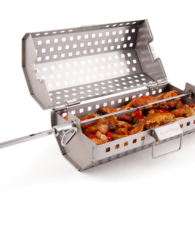 Rotisserie Tumble Basket with Grill Wok