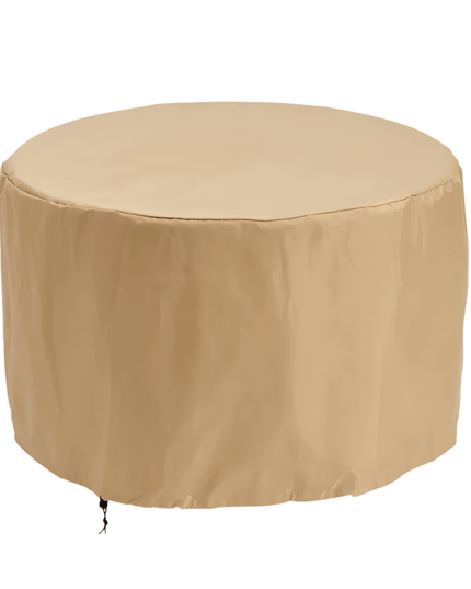 44" Round Tan Fire Pit Cover with Breathable Protection