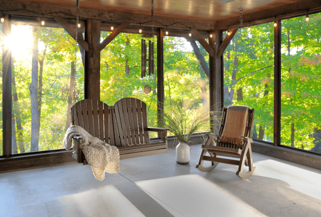 Chestnut brown swing and rocker