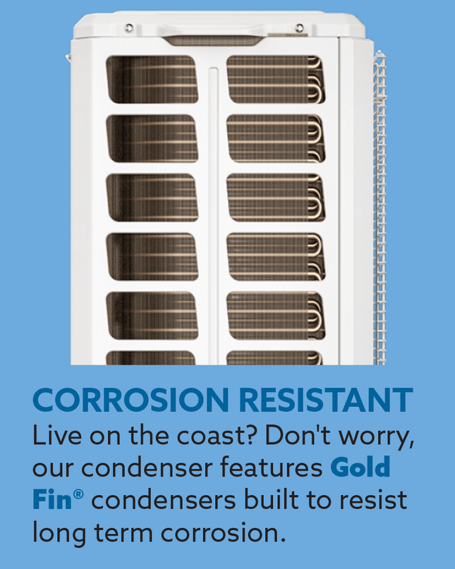 MRCOOL DIY Corrosion Resistant Gold Fin condenser