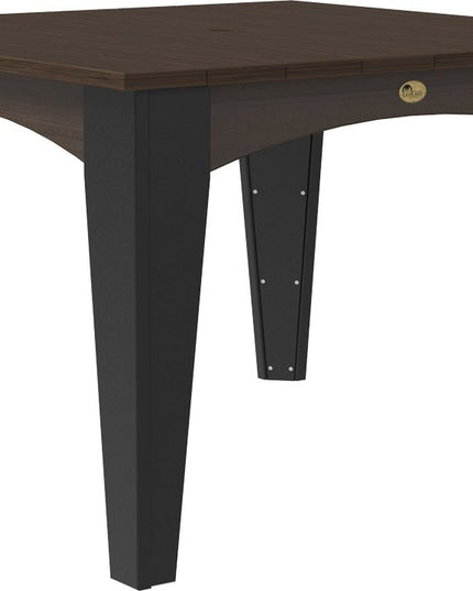 Island Dining Table (44" Square) Brazilian Walnut & Black