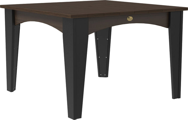 Island Dining Table (44" Square) Brazilian Walnut & Black