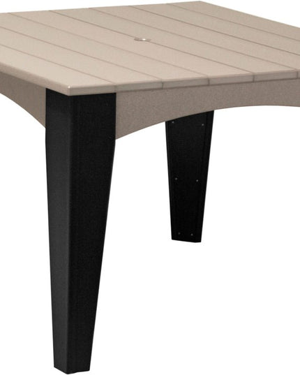 Island Dining Table (44" Square) Weatherwood & Black