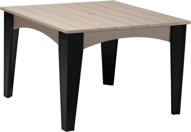 Island Dining Table (44" Square) Weatherwood & Black