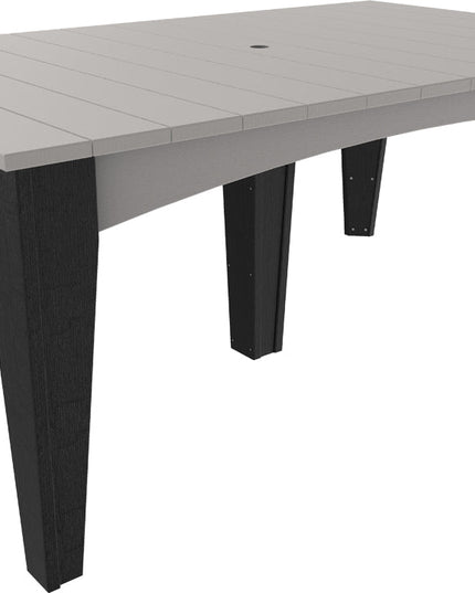 Island Dining Table (44" x 72" Rectangular) Dove Gray & Black