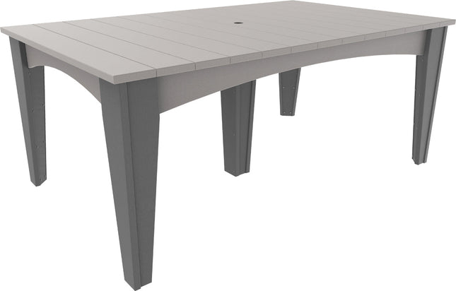 Island Dining Table (44" x 72" Rectangular) Dove Gray & Slate