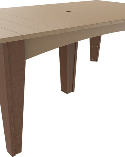 Island Dining Table (44" x 72" Rectangular) Weatherwood & Chestnut Brown
