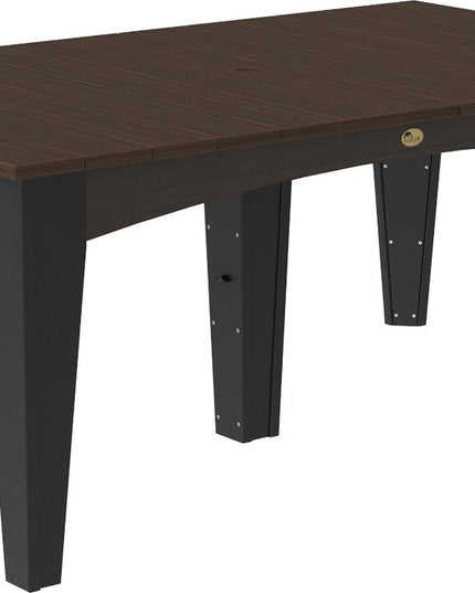 Island Dining Table (44" x 72" Rectangular) Brazilian Walnut & Black