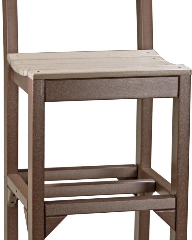 Island Side Chair (Bar Height) Weatherwood & Chestnut Brown