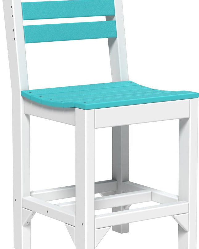Island Side Chair (Counter Height) Aruba Blue & White