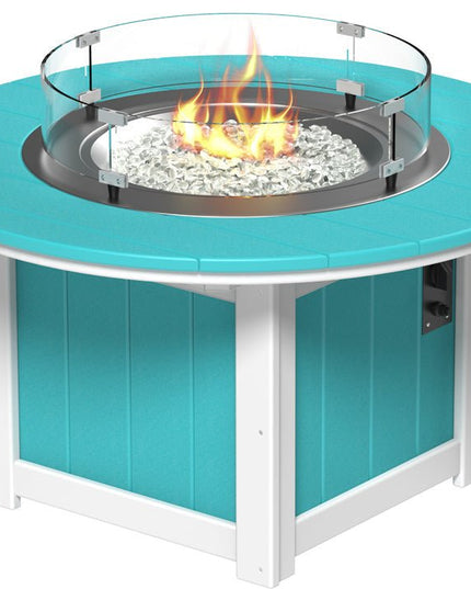 LuxCraft Lumin Fire Pit 46" Base Aruba Blue & White