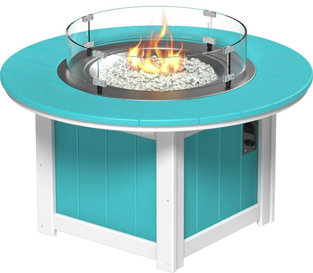 LuxCraft Lumin Fire Pit 46" Base Aruba Blue & White