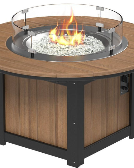 LuxCraft Lumin Fire Pit 46" Base Antique Mahogany & Black
